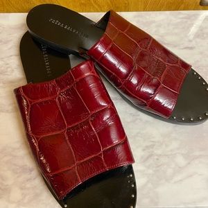 Freda Salvador Red Croc Slides
